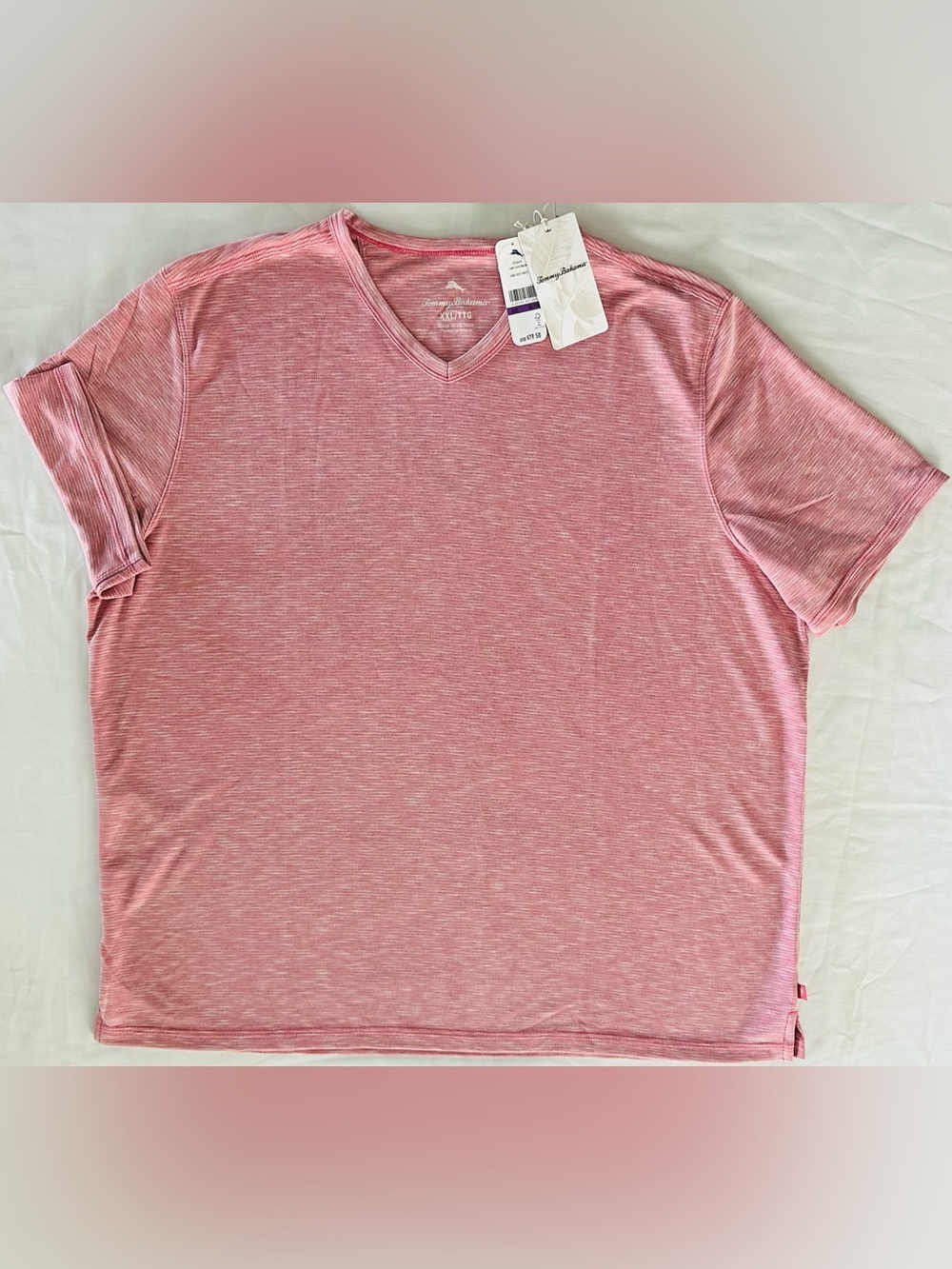 Tommy Bahama Mens Island Zone Cape Cayo VNeck T-shirt XXL Heathered Pink NWT